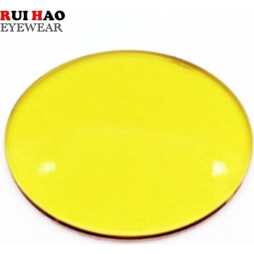 Yellow Night Vision Prescription Lenses Optical Resin Lens Myopia Lenses Rui Hao Eyewear Brand Anti-reflective HMC Coating