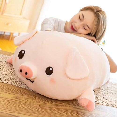 38/45/55/75cm Cute Ball Pig Plush Toy Stuffed Soft Animal Cartoon Pillow Lovely Christmas Gift for Kids Kawaii Valentine Present