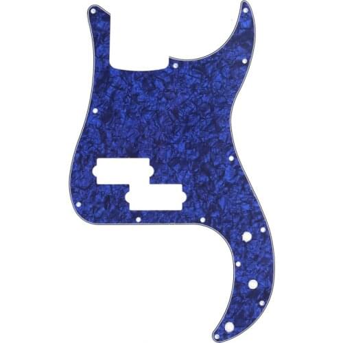 Musiclily 13 Hole P Bass Pickguard for Fender American/ Mexican Standard Precision Bass, 4Ply Blue Pearl