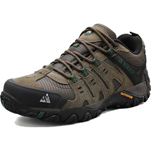 Mens Hiking Shoes Suede Leather Wear-resistant Outdoor Hunting Shoes Men Sport Trekking Walking Mens Tactical Military Sneakers