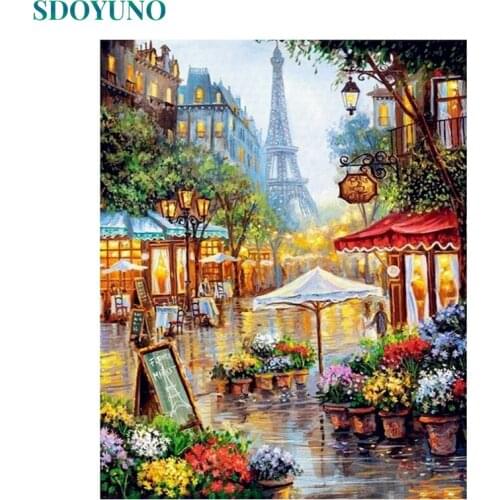 SDOYUNO 60x75cm Paint By Numbers Kits Landscape DIY Painting By Numbers On Canvas Frameless Digital Hand Painting Room Decor