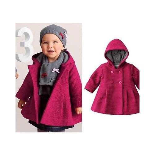 NEW Baby Girl Toddler Warm Fleece Winter Pea Coat Snow Jacket Suit Clothes