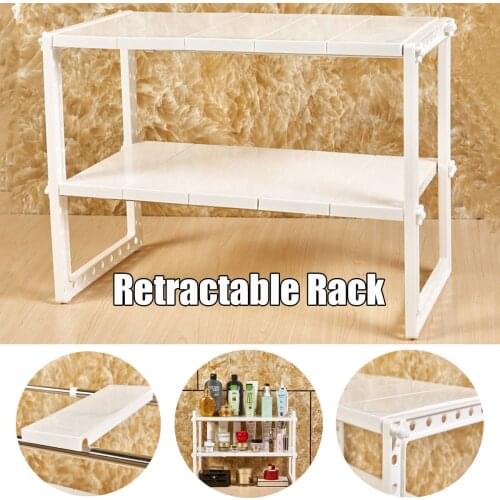 NEW Kitchen Under Sink Storage Rack Kitchen Shelf Organizer Stainless Steel Double Storage Rack Cabinet Bathroom Garden