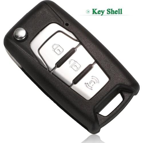 Bilchave 3 Buttons Flip Remote Car Key Shell For Ssangyong Korando New Actyon C200 2016 2017 Key Case Replacement TOY40 Blade