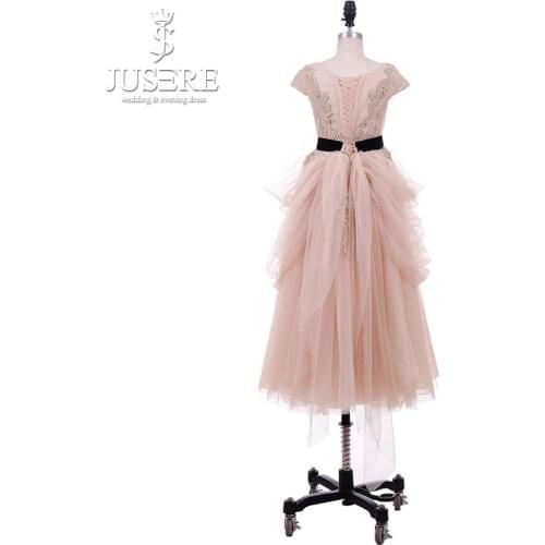 New 2019 Girls'Back Hollow Flower Dress High-end Wedding Dress Elegant Girls' Flower-lace Banquet Dress