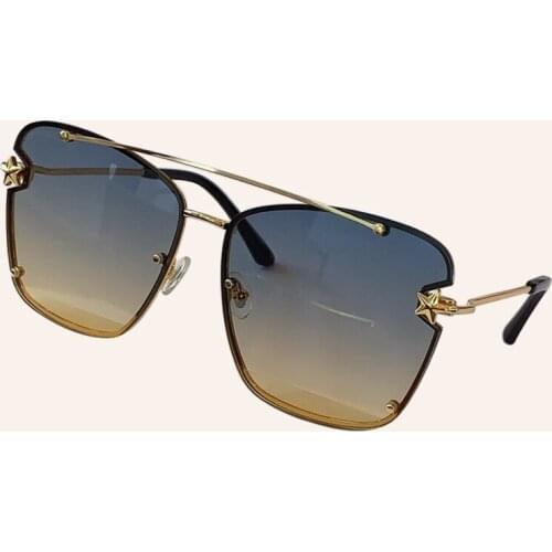 Ovesized Rimless Sunglasses Women Men Shades Luxury Brand Square Sun Glasses UV400