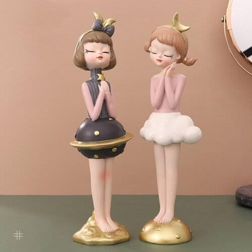 2021 Moden Gorgeous Girl Resin Art Statue Gift Fairy Accessori Sculpture Ornaments Home Decoration Tabletop Figurines