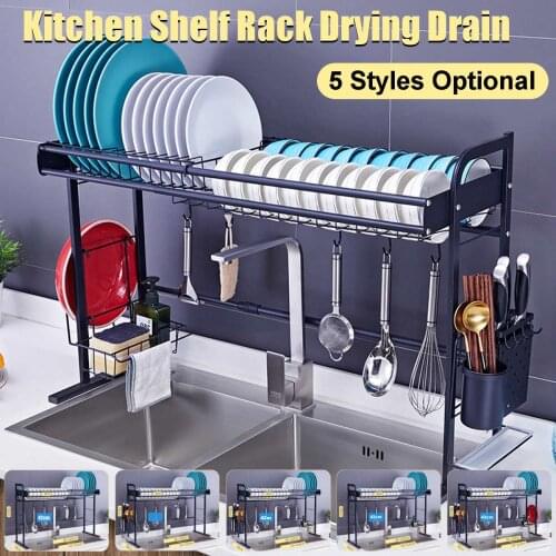 Dish Drying Rack Over Sink,Drainer Shelf Kitchen Supplies Storage Counter Organizer Utensils Holder,Space Save Stainless Steel