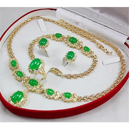Fine Jewelry Green Red Blue Zircon Necklace Bracelet Earrings Ring Jewelry For Women Gift Party Wedding Engagement Accessories