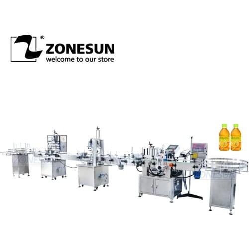 ZONESUN Small Bottle Filling Capping And Labeling Machine With Intelligent Inkjet Printer