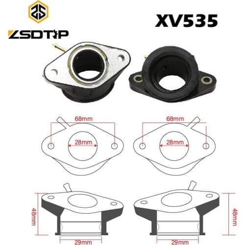 ZSDTRP Carburetor Intake Manifold Pipe Interface Adapter For Yamaha XV400 Virago 91-94 XV500 Virago 92-98 XV535 Virago 1988-2001
