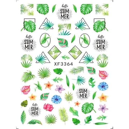 1Pcs Leaf Plant Flower Gel Polish Nail Sticker Decals Tool Nail Art Paper Decoration Manicure Tattoos DIY Nail Art Accessories