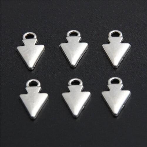 100pcs Retro Silver Color Zinc Alloy Triangle Charms Pendants For DIY Jewelry Bracelet Accessories A2769
