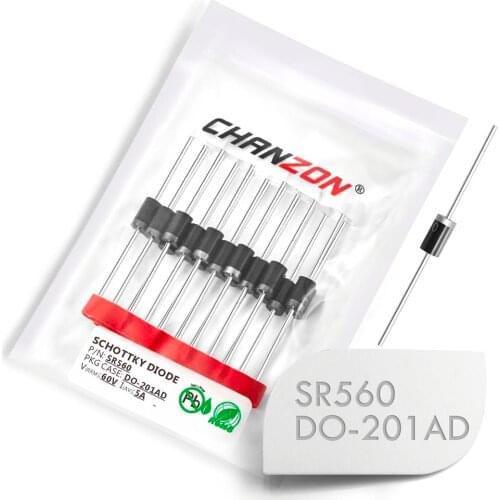20 Pcs) SR560 (SB560) Schottky Barrier Rectifier Diodes 5A 60V DO-201AD (DO-27) Axial 5 Amp 60 Volt SR 560