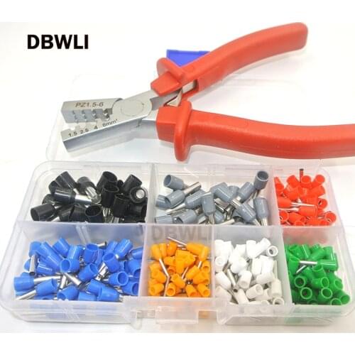 270pcs/set AWG 22 - 10 Insulated Cord Pin End Terminal Ferrules Kit Set Wire Copper Crimp Connector Cable Wire Terminal