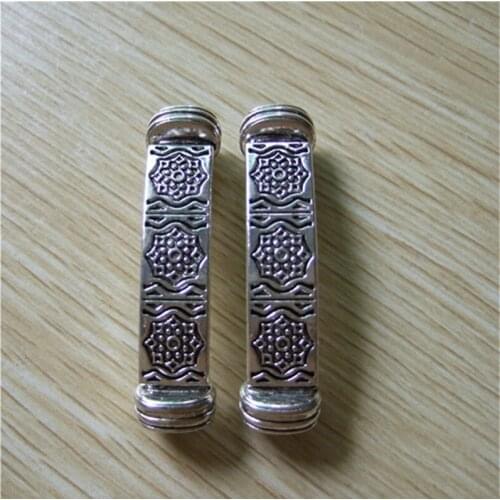 5Pcs Antique Silver Color Licorice Bar Center Connectors for 10x6mm Leather Bracelet Jewelry Findings