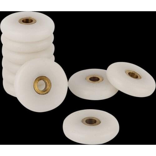 8pcs/lot Diameter 23mm/25mmmm Fasteners Bathroom Bearing Door Runner Sliding Shower Door Roller Pulley 5mm hole distance