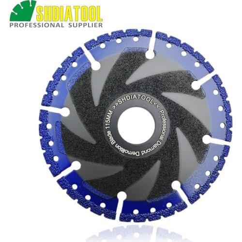 SHDIATOOL 1 pc 4.5" Vacuum Brazed Diamond Cutting disc for multi Purpose 115mm rescue Diamond saw blade Cast Iron Rebar Aluminum