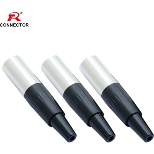 50pcs Mini Aviation Connector, XLR Male Plug,3 4 5 pins, Zinc Alloy+copper pins, for MIC Microphone Audio Video Connecting