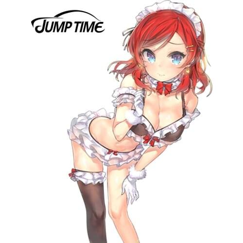 JumpTime 13cm x 7.7cm Car Sticker Sexy Maid Woman Girl Nishikino Maki Decal JDM Car Styling Auto Decoration