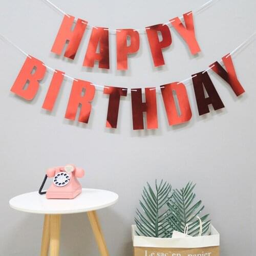 Glitter Paper Happy Birthday Banners Garland Flag Kids Birthday Party Decoration Alphabet Banner Party Hanging Decor Supplies