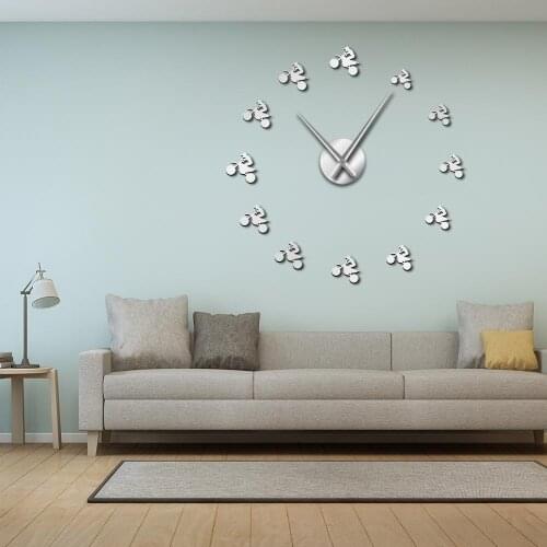 Dirt Bike Riders DIY Large Wall Clock Extreme Sports Dirt Bike Wall Clock 3D Mirror Effect Decor Wall Sticker Mute Wall Watch