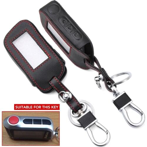 Real Leather Car Key Case For Starline A93 A63 A36 A39 A66 A96 Two Way Car Alarm LCD Remote Control Keychain Protect Cover Skin