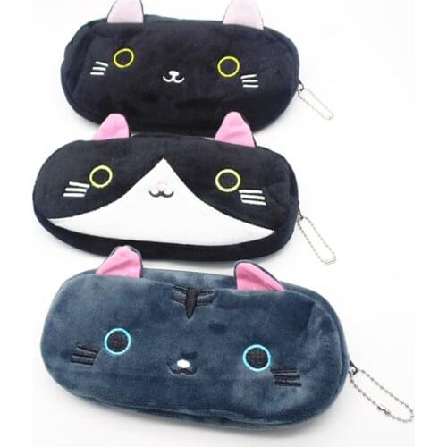 Pencil case cat kawaii plush trousse scolaire stylo cartuchera para lapices school etui kalem kutusu piorniki for girls cute