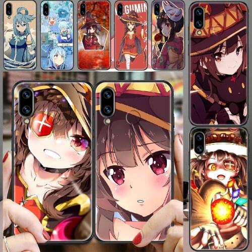 Konosuba Megumin Phone case For Huawei Honor 6 7 8 9 10 10i 20 A C X Lite Pro Play black soft coque trend bumper silicone