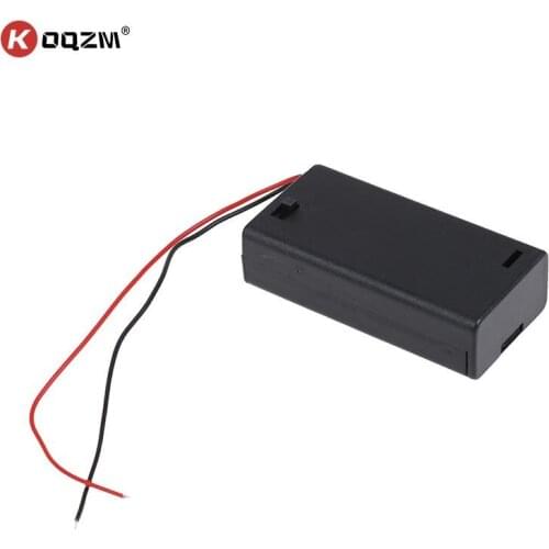 AA 3V Black Battery Holder Connector Storage Case Box ON/OFF Switch With Lead Wire Light Weight with 2 wires