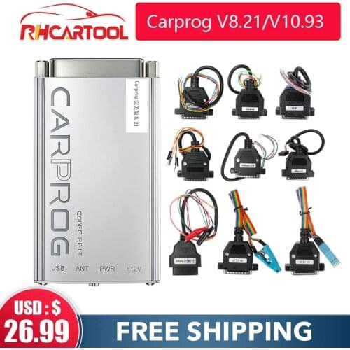 OBD2 Car accessories Carprog V10.05 V10.93/V8.21 Car Prog ECU Chip Tunning Car Repair Tool Carprog With All Adapters