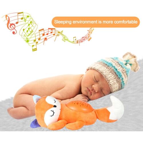 Lovely Animal Design Plush Projection Soother Night Light Stars Projector New-Born Sleep Soft Light Music Projector Kid Gift