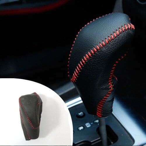For Citroen C4L 13-15 C4 Sega 16-18 1pc PU Leather Hand Brake Shift Knob Cover Gear Case Car Interior Decor Shift Knob Shell