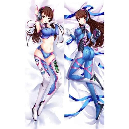 3D Double-sided Japanese New Anime Cosplay Game OW D.VA Throw Otaku Dakimakura Gift Bedding Hugging Body Pillow Case 150x50 CM