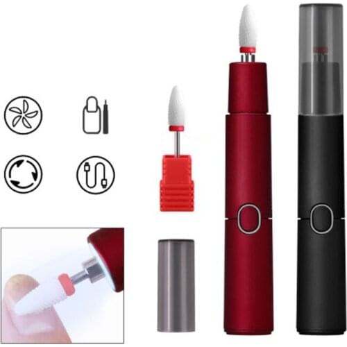 USB Charging Electric Manicure Mini Portable Nail Art Pen Bits Pedicure Machine Polisher Grinder Tools kit