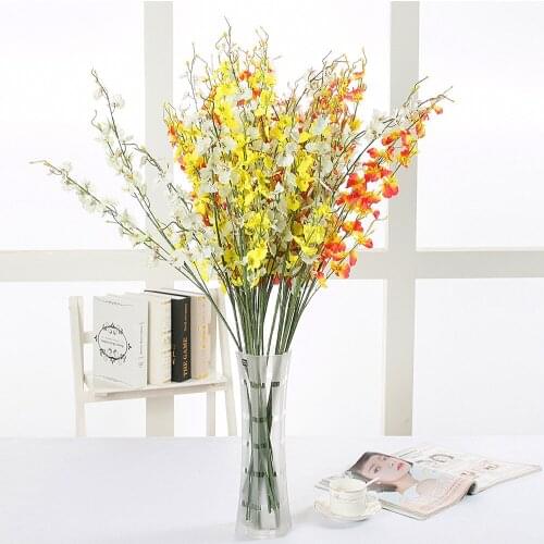 95cm 5 branch artificial Dance orchid silk flower fake plant simulation decoration flower for wedding party home decor big size