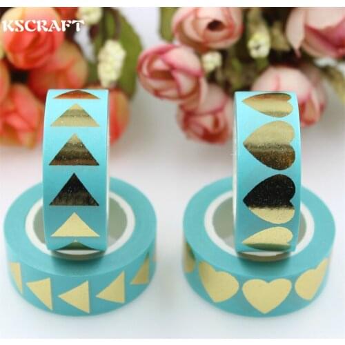 KSCRAFT 15mm*10m Adhesive Tape for Scrapbooking DIY Craft Sticky Deco Masking Japanese Paper Washi Tape Blue Series