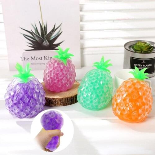 Creative Elastic Squeeze Pineapple Toy TPR 3D Stress Relief Decompression Toy Anti Stress Fruit Toys Kids Fidget Toy Pop it