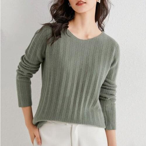 LHZSYY2020 New Wool Base Shirt Women 100% Wool Sweater Fashion Large Size Spring Autumn Round Neck Knitted Cashmere Pullover Top