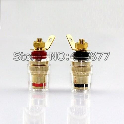 8x Crystal Cover Copper Binding Post For 4mm Banana Amplifier Speaker Cable