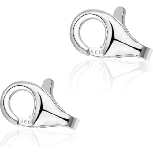 Monochrome Silver Color Metal Lobster Clasp Hooks End Connectors For Jewelry Making Findings Necklace Bracelet DIY