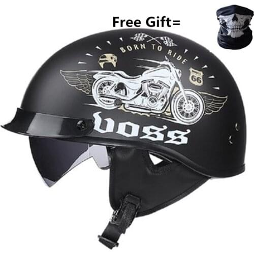 VOSS DOT Retro Motorcycle Helmet Moto Helmet Scooter Vintage Half Face Biker Motorbike Crash Moto Helmet Casco Moto