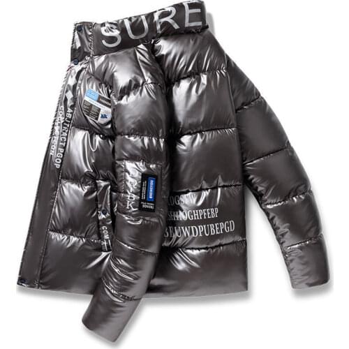 Mens Puffer Jacket Winter Parka Warm Thicken Ski Coat Casual Warm Fashionable Hooded Parkas Mens Shiny Waterproof Jackets