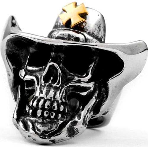 Punk Accessories Western Cowboy Sheriff Mens Ring Party Glamour Jewelry Unique Christmas Gift Motorcycle Ring