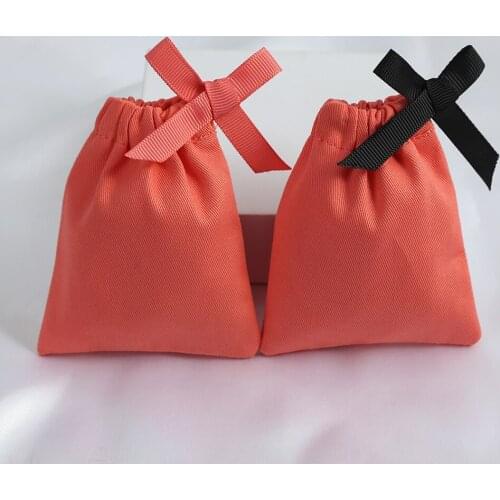 20pcs Cotton Jewelry Bag Drawstring With Ribbon Small Pouches For Wedding Party Candy Bag Custom Logo Organizer Marige Gift Bag