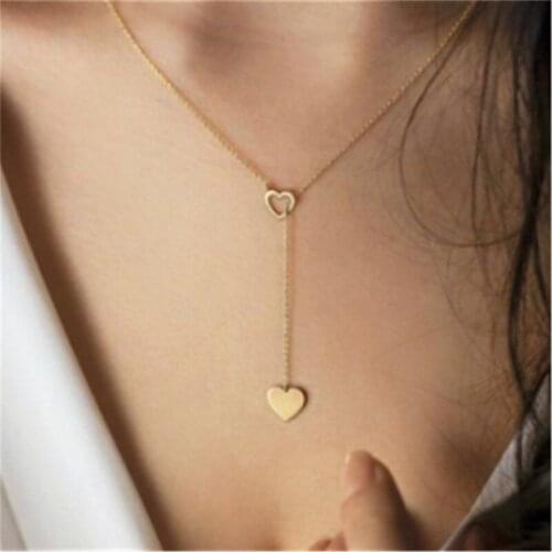 New Fashion Heart Necklace For Women Short Chain Heart Pendant Necklace Gift Bohemian Choker Necklace Holiday Beach Jewelry