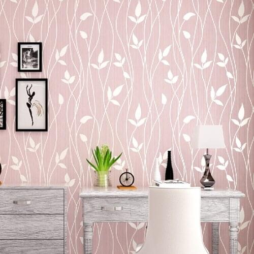 Beibehang Stereo Flocking Leaves Wallpaper Living Room TV Sofa Background Wallpaper Bedroom Green Nonwovens papel de parede