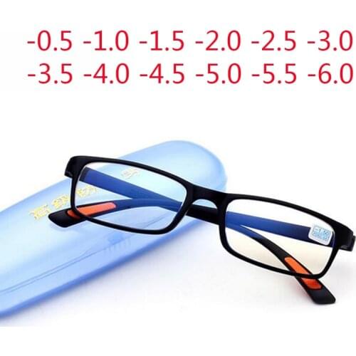 TR90 Frame Glasses Finished Myopia Product Eyewear Men Women Degree Spectacles -0.5 -1.0 -1.5 -2.0 -2.5 -3.0 -3.5 -4.0 -5.0 -6.0