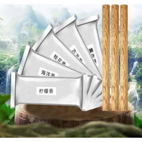 5pcs Car Humidifiers walnut Stick wood stick Swab Scent For Car Air Freshener Vent Auto Aroma Oil Diffuser Sponges Refill Stick