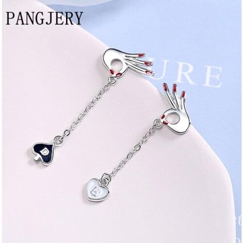 PANGJERY Prevent Allergy 925 Sterling Silver Long Drop Earrings for Women INS Fashion Chic Multi Element Party Jewelry Gifts